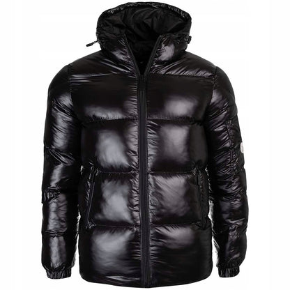 Pikowana puchowa kurtka męska MONCLER zimowa czarna 52