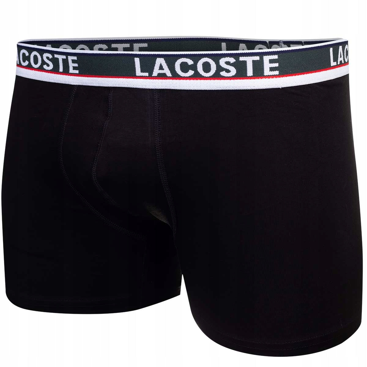 Męskie bokserki bawełniane majtki LACOSTE 3P szare, czarne