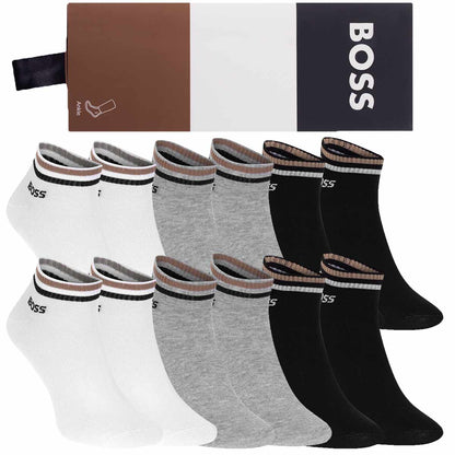 Męskie skarpetki GIFTBOX PREZENT stopki BOSS 6P czarne, białe, szare one size