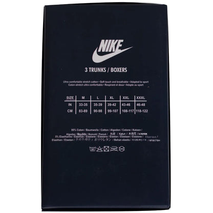 GIFTBOX Bokserki męskie NIKE majtki PREZENT 3 PARY BAWEŁNA szare