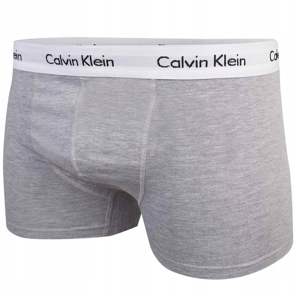 Męskie bokserki bawełniane majtki CALVIN KLEIN 3P czarne, szare