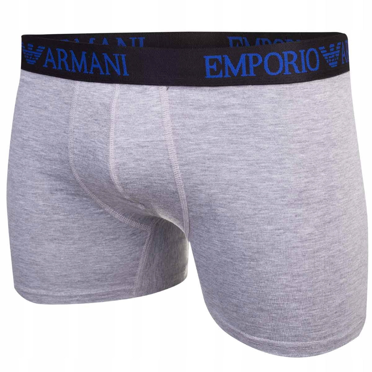 Męskie bokserki bawełniane EMPORIO ARMANI 3P granatowe, szare, czarne
