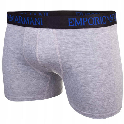 Męskie bokserki bawełniane EMPORIO ARMANI 3P granatowe, szare, czarne