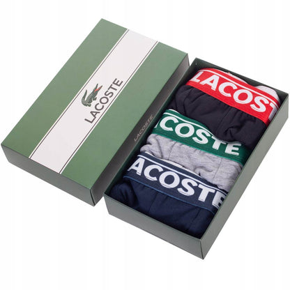 Męskie bokserki GIFTBOX PREZENT bawełniane majtki LACOSTE 3P