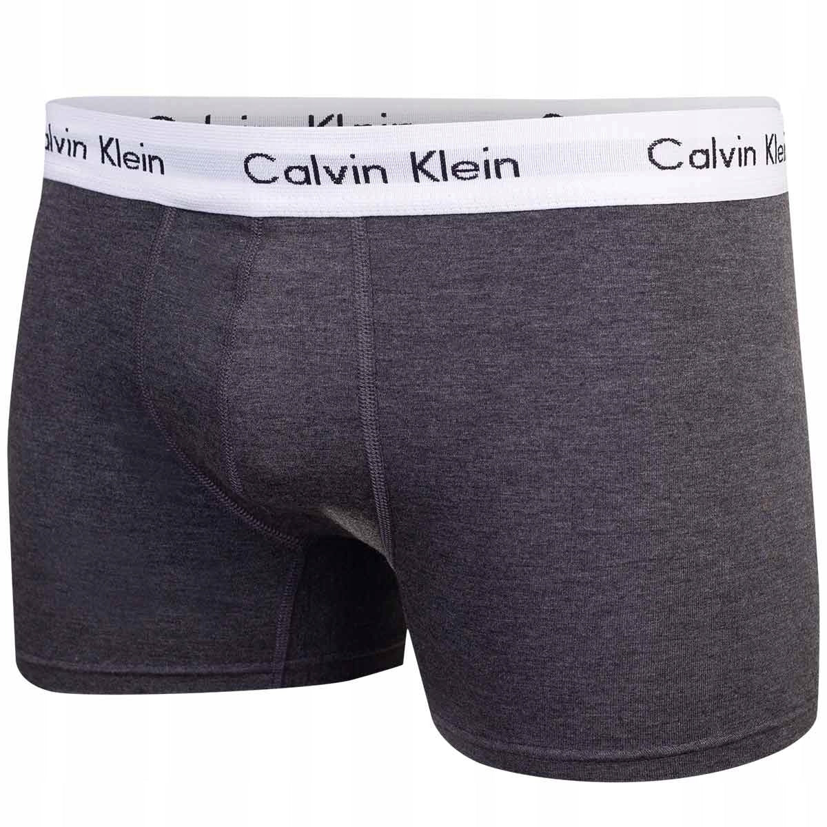 Męskie bokserki bawełniane CALVIN KLEIN 3P czarne, granatowe, grafitowe