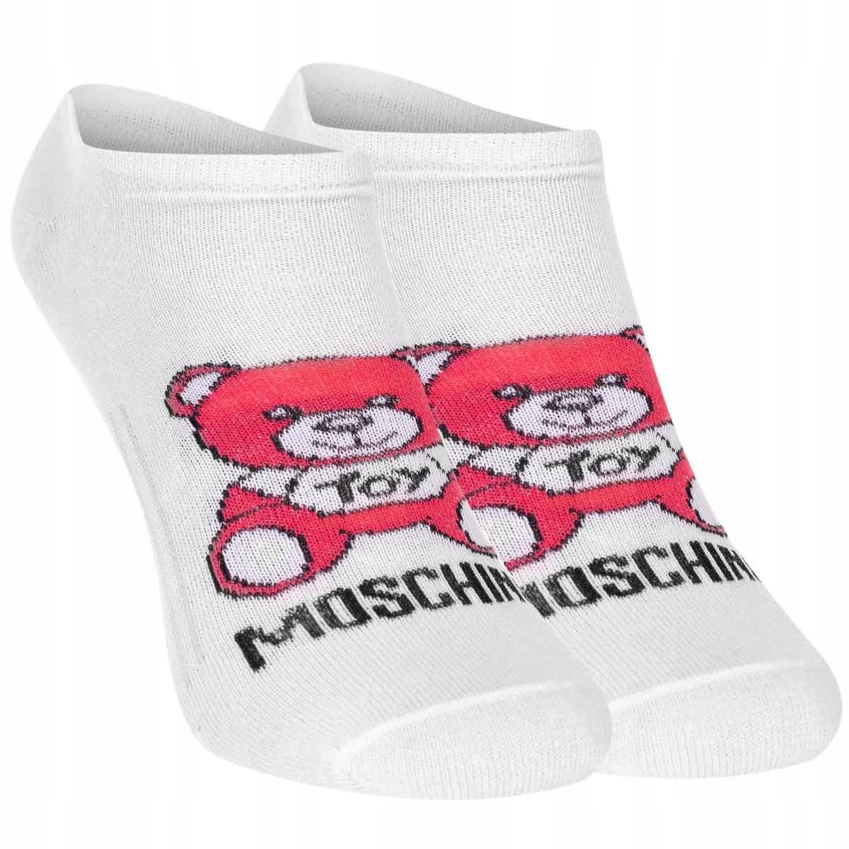 Skarpetki MOSCHINO stopki BAWEŁNA 12 par białe