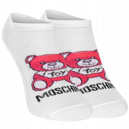Skarpetki MOSCHINO stopki BAWEŁNA 12 par białe