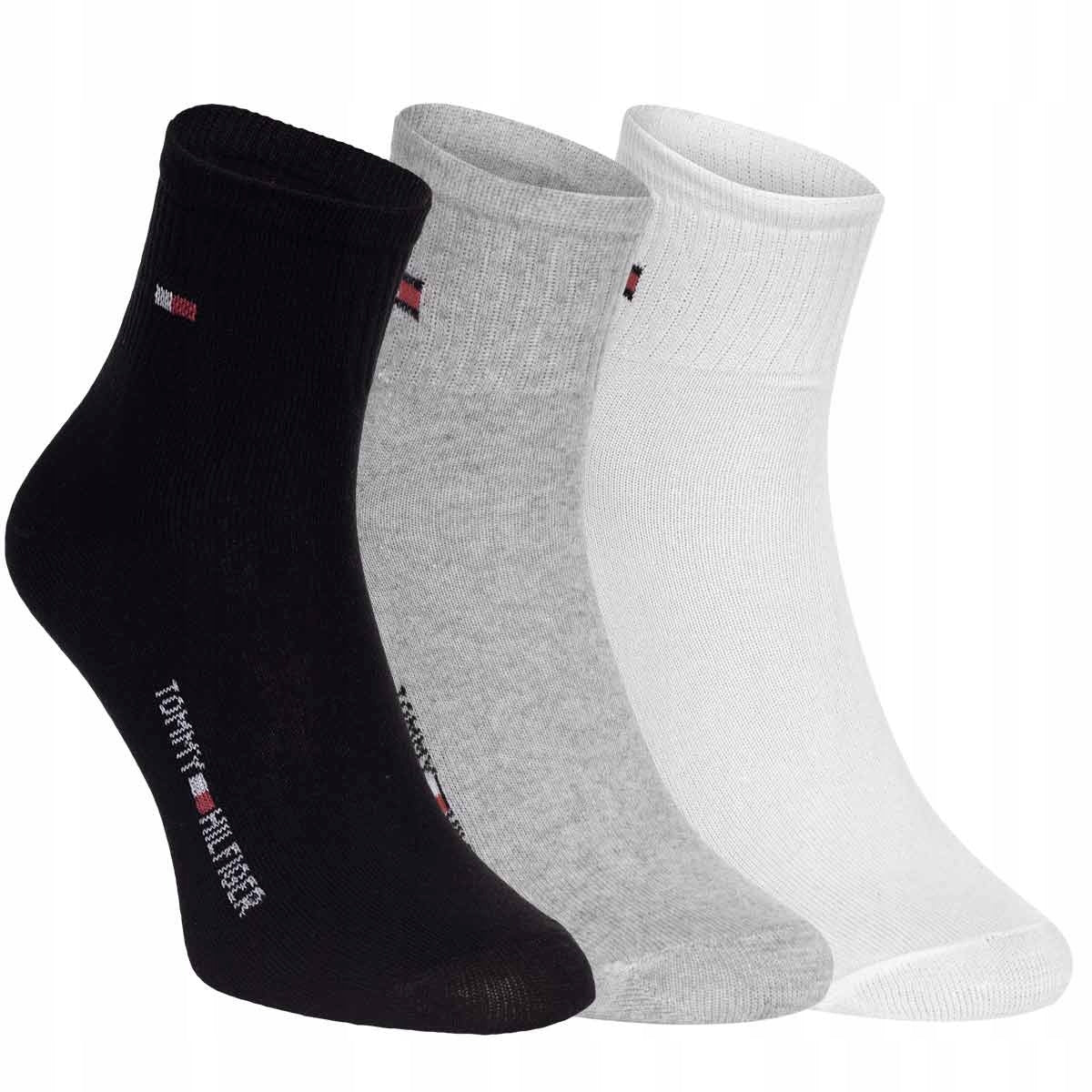 Skarpetki TOMMY HILFIGER skarpety 12 par bawełna czarne/szare/białe
