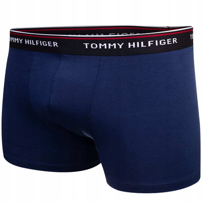 Męskie bokserki majtki TOMMY HILFIGER 3P granatowe, szare, czarne