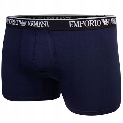 Męskie bokserki majtki EMPORIO ARMANI 3P czarne, granatowe, szare