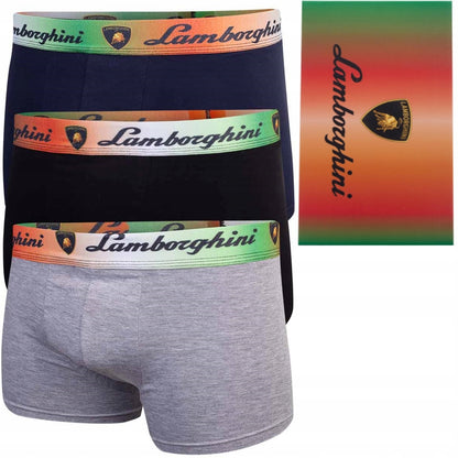 Męskie bokserki GIFTBOX PREZENT bawełniane majtki LAMBORGHINI 3P