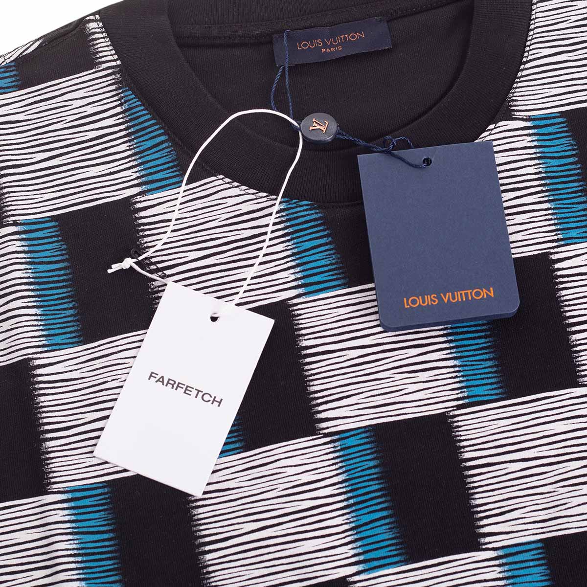Koszulka męska t-shirt LOUIS VUITTON 100% bawełna biało-czarna