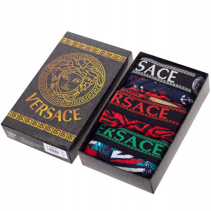 Męskie bokserki GIFTBOX PREZENT majtki VERSACE 3P granatowe, czerwone