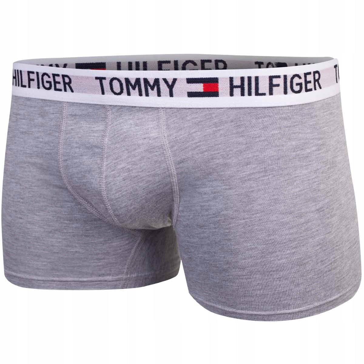 Męskie bokserki majtki TOMMY HILFIGER 3P czarne, grafitowe, szare