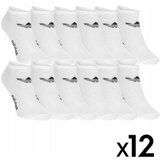 Skarpetki ADIDAS stopki 12 PAR 100% BAWEŁNA białe