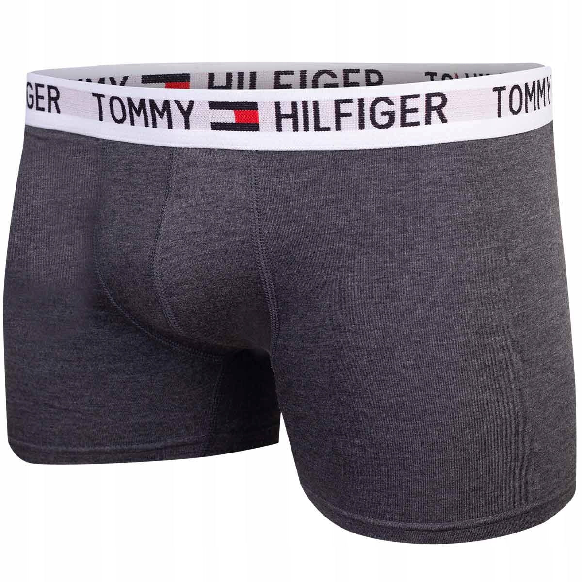 Męskie bokserki majtki TOMMY HILFIGER 3P czarne, grafitowe, szare