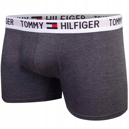 Męskie bokserki majtki TOMMY HILFIGER 3P czarne, grafitowe, szare