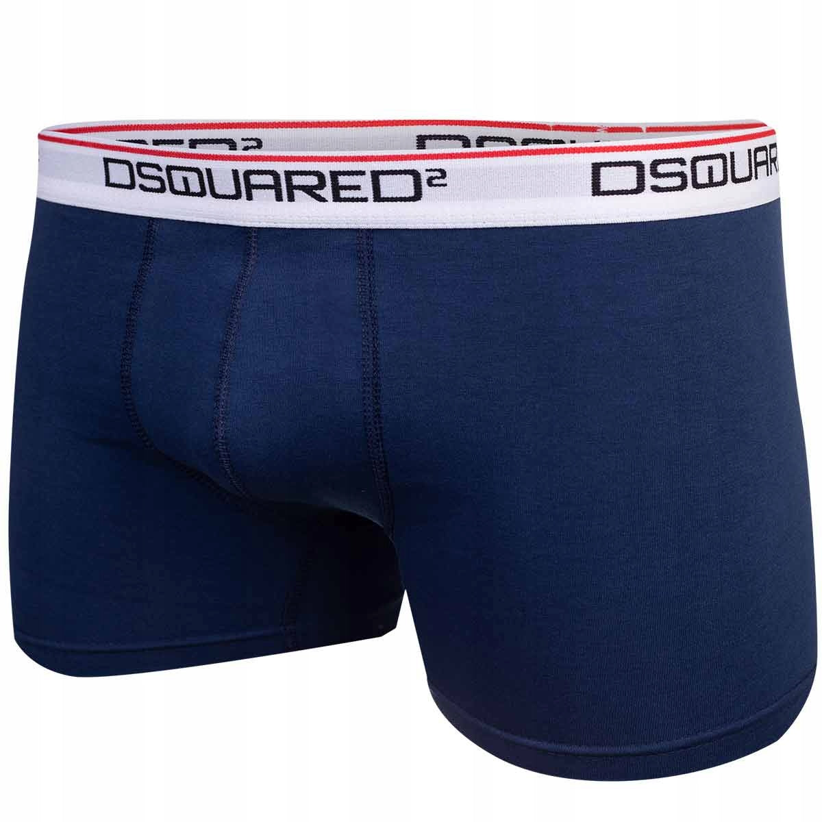 Męskie bokserki bawełniane majtki DSQUARED2 3P czarne, granatowe, szare