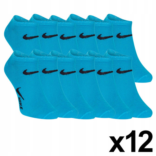 Skarpetki NIKE stopki 100% bawełna 12 PAR niebieskie