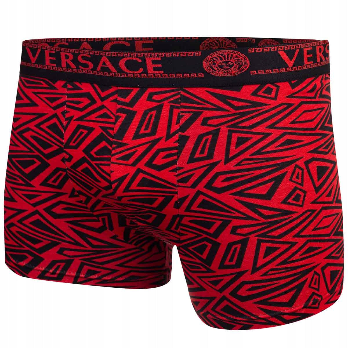 Męskie bokserki GIFTBOX PREZENT majtki VERSACE 3P granatowe, czerwone