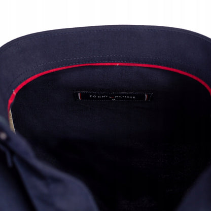 Koszula męska TOMMY HILFIGER długi rękaw BAWEŁNA granatowa