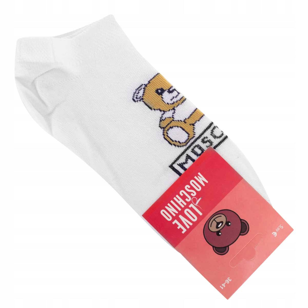 Skarpetki MOSCHINO stopki 12 PAR bawełna białe