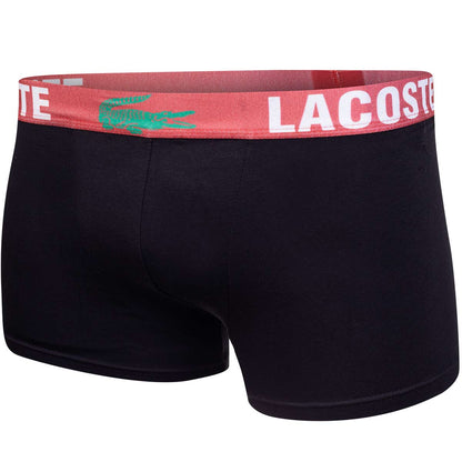 GIFTBOX Bokserki męskie LACOSTE majtki PREZENT 3 PARY BAWEŁNA czarne, granatowe, szare