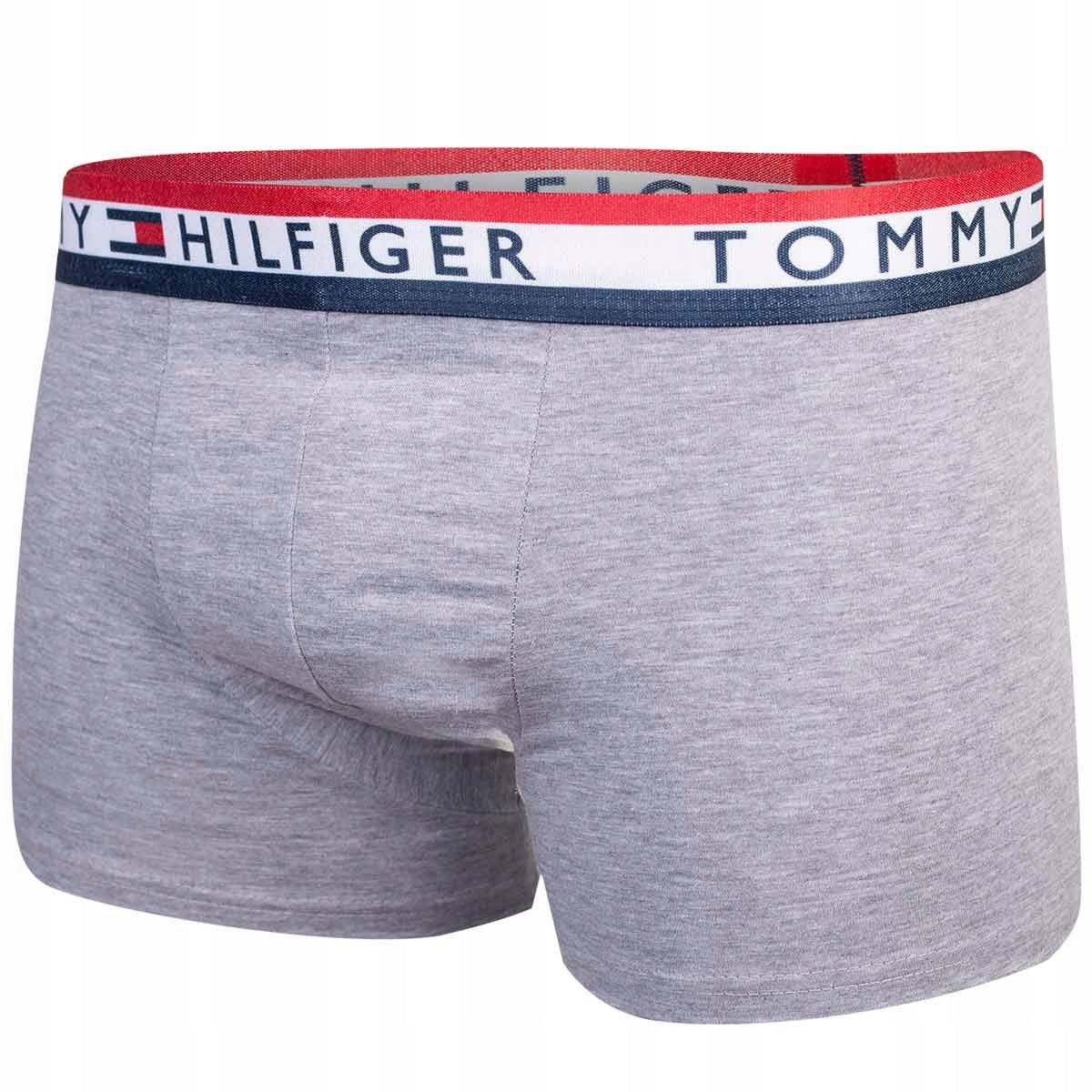 Męskie bokserki majtki TOMMY HILFIGER 3P granatowe, szare, czarne