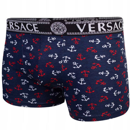 Męskie bokserki GIFTBOX PREZENT majtki VERSACE 3P granatowe, czerwone